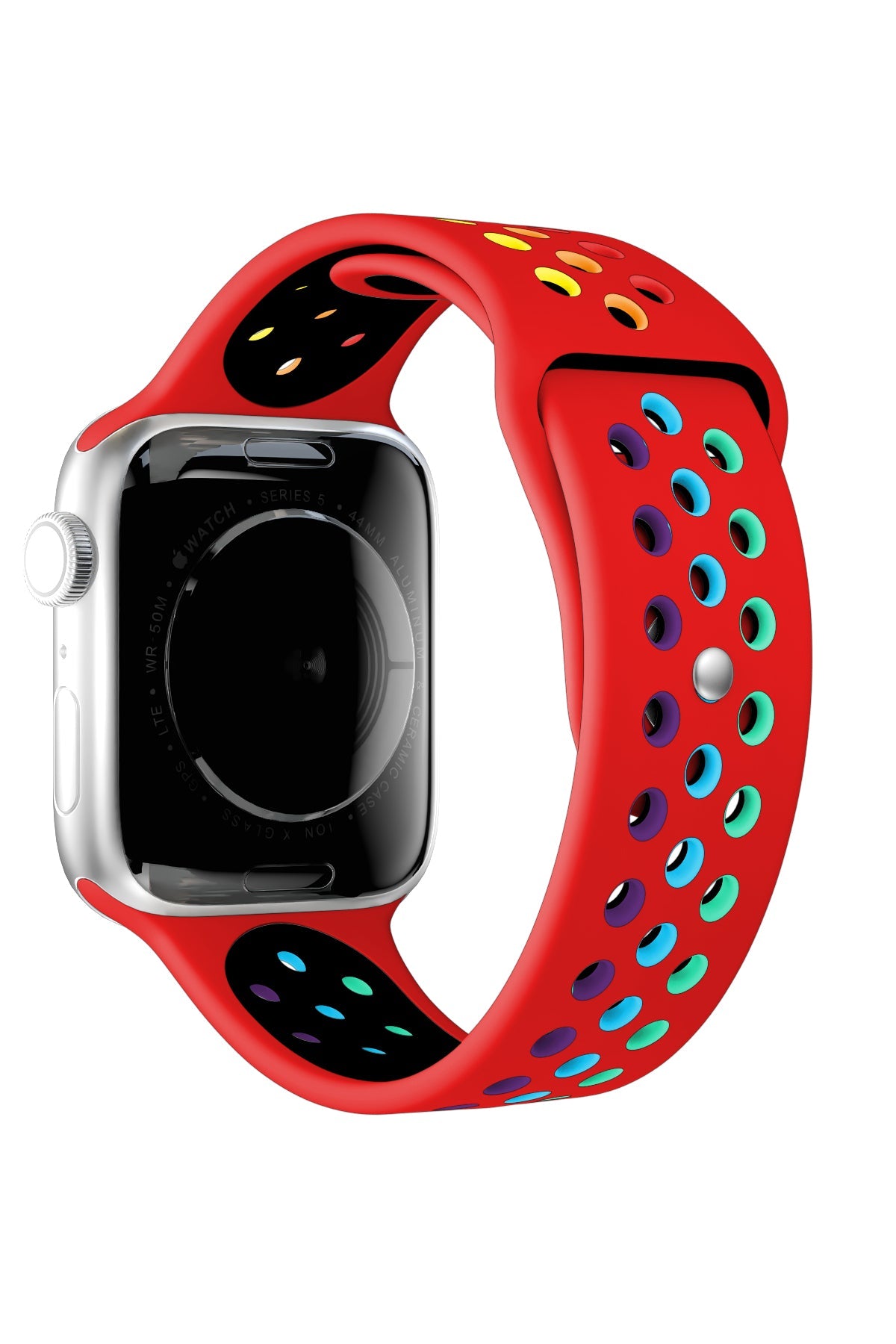Apple Watch Uyumlu Silikon Delikli Spor Kordon Lal