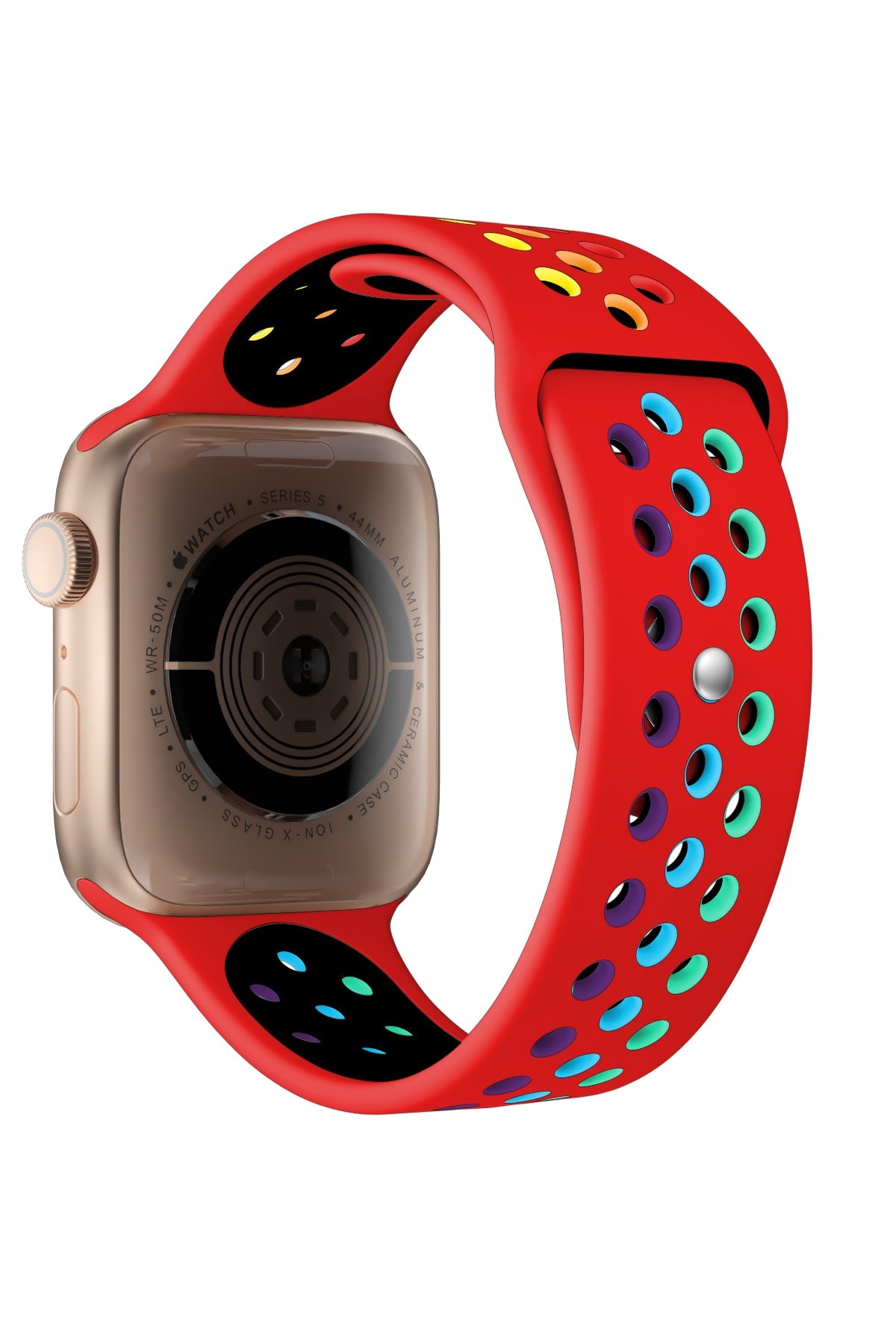 Apple Watch Uyumlu Silikon Delikli Spor Kordon Lal