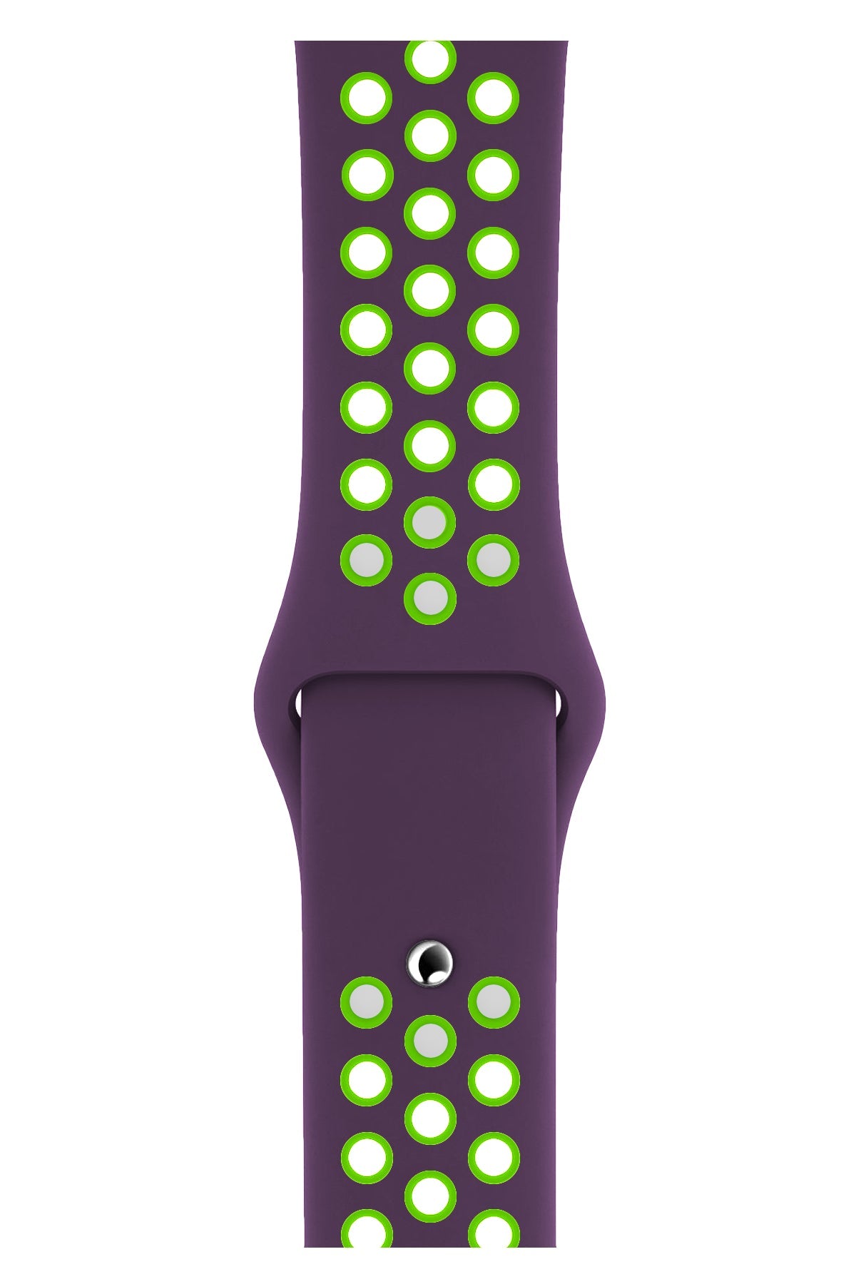 Apple Watch Uyumlu Silikon Delikli Spor Kordon Mor Yeşil