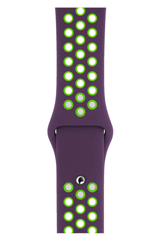 Apple Watch Uyumlu Silikon Delikli Spor Kordon Mor Yeşil