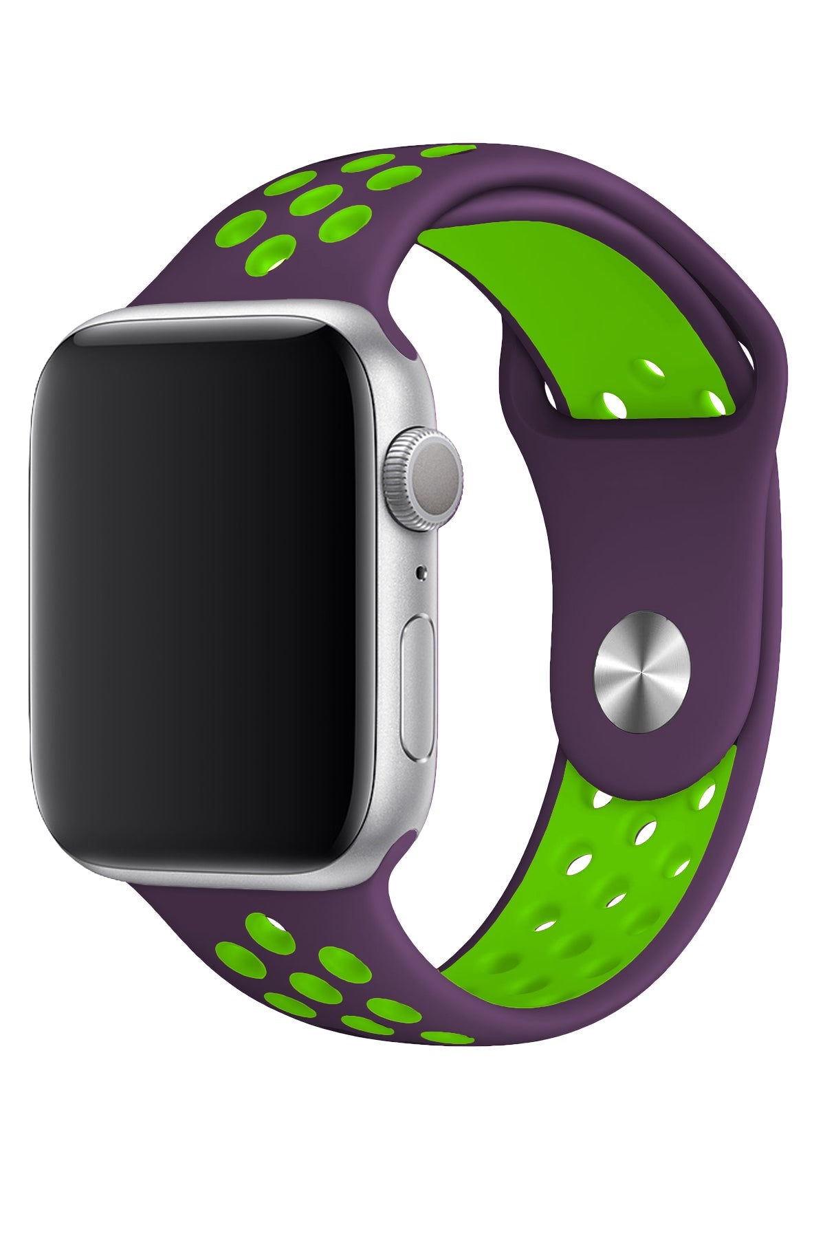 Apple Watch Uyumlu Silikon Delikli Spor Kordon Mor Yeşil