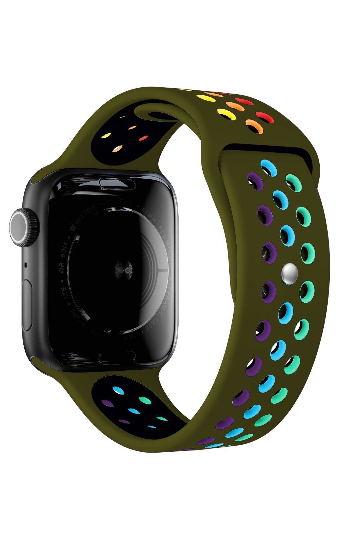 Apple Watch Uyumlu Silikon Delikli Spor Kordon Olive Stone