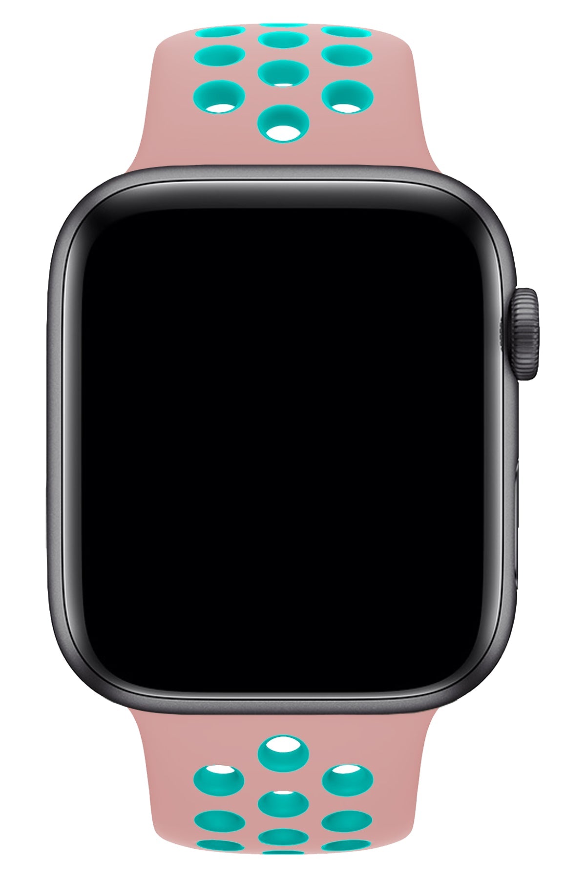 Apple Watch Uyumlu Silikon Delikli Spor Kordon Pembe Yeşil