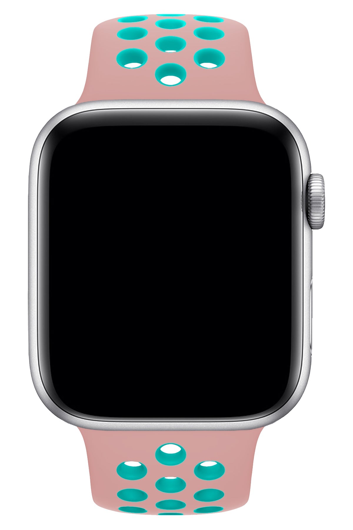 Apple Watch Uyumlu Silikon Delikli Spor Kordon Pembe Yeşil