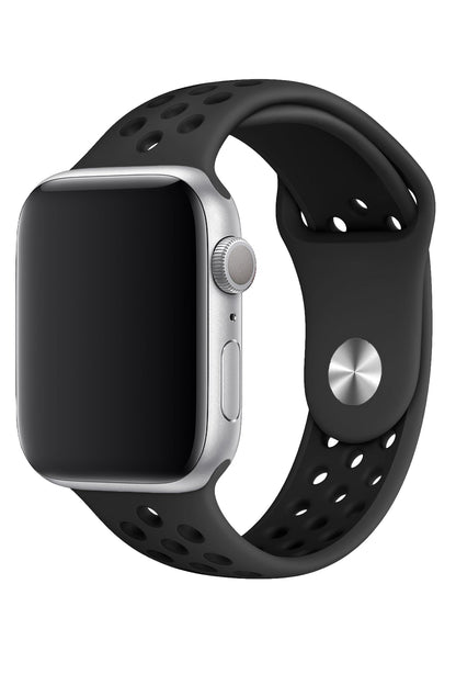 Apple Watch Uyumlu Silikon Delikli Spor Kordon Petrol Siyah