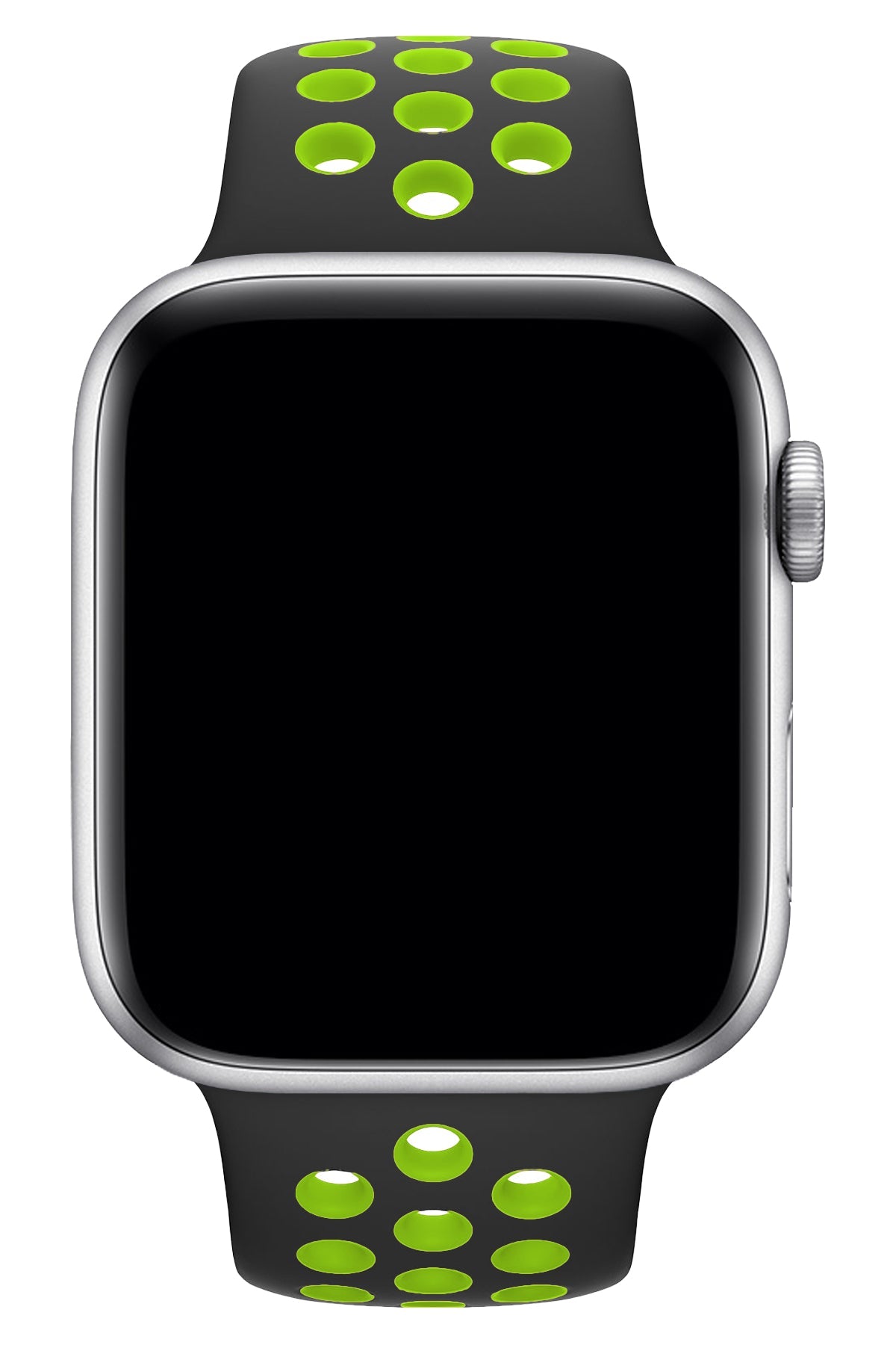 Apple Watch Uyumlu Silikon Delikli Spor Kordon Siyah Yeşil