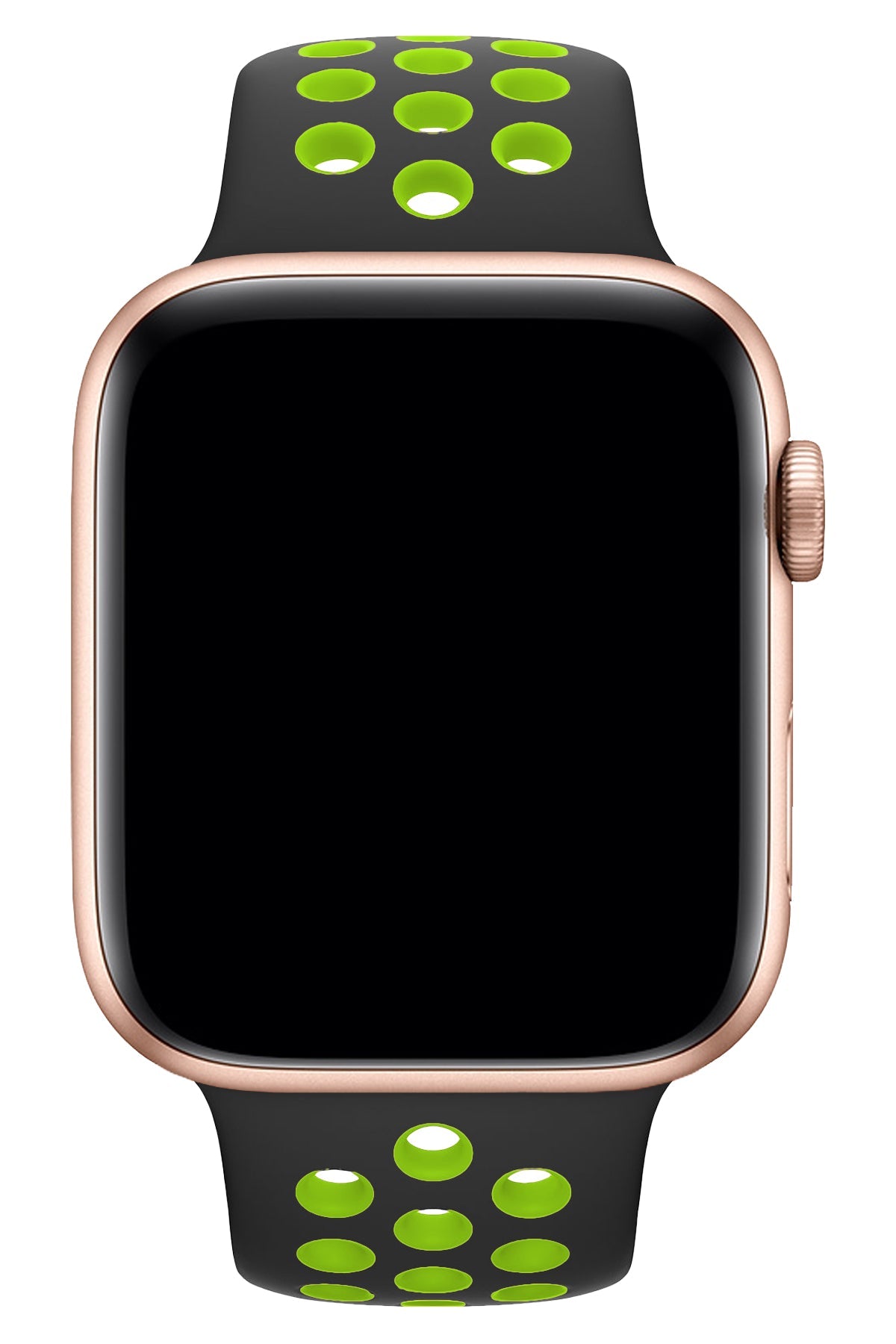 Apple Watch Uyumlu Silikon Delikli Spor Kordon Siyah Yeşil