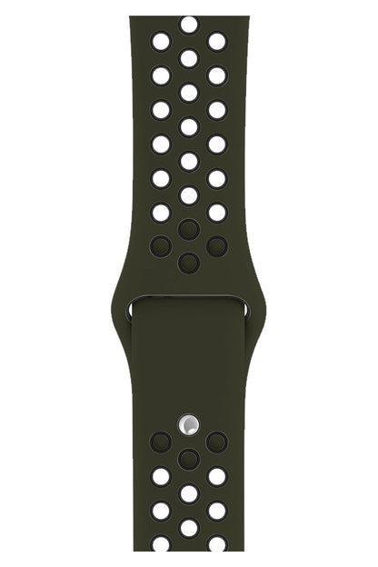 Apple Watch Uyumlu Silikon Delikli Spor Kordon Zeytin Yeşil