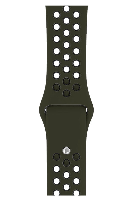 Apple Watch Uyumlu Silikon Delikli Spor Kordon Zeytin Yeşil