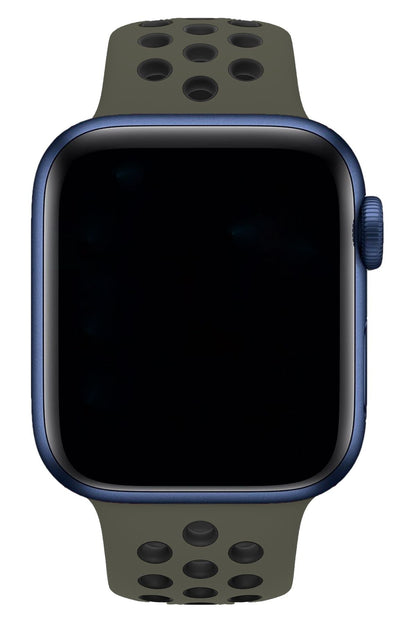 Apple Watch Uyumlu Silikon Delikli Spor Kordon Zeytin Yeşil