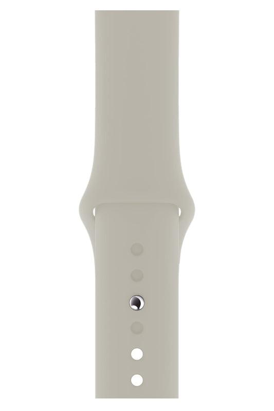 Apple Watch Uyumlu Silikon Spor Kordon Beige Beyaz