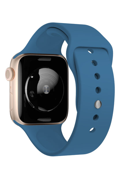 Apple Watch Uyumlu Silikon Spor Kordon Denim Mavi