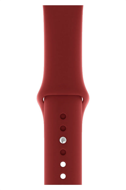 Apple Watch Uyumlu Silikon Spor Kordon Falu Kırmızı