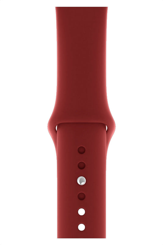 Apple Watch Uyumlu Silikon Spor Kordon Falu Kırmızı