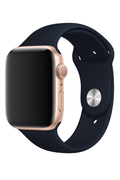 Apple Watch Uyumlu Silikon Spor Kordon Gece Mavi