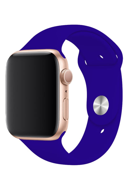 Apple Watch Uyumlu Silikon Spor Kordon Koyu Mavi