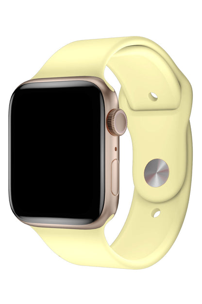 Apple Watch Uyumlu Silikon Spor Kordon Kozmik Sarı