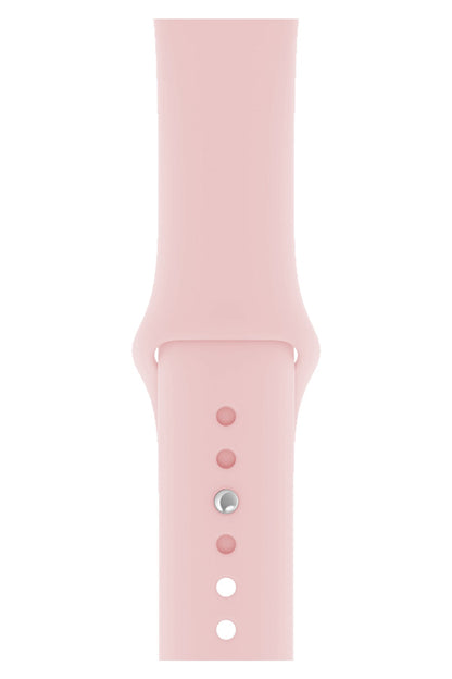 Apple Watch Uyumlu Silikon Spor Kordon Kum Pembe