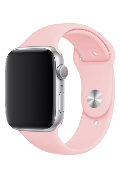 Apple Watch Uyumlu Silikon Spor Kordon Kum Pembe