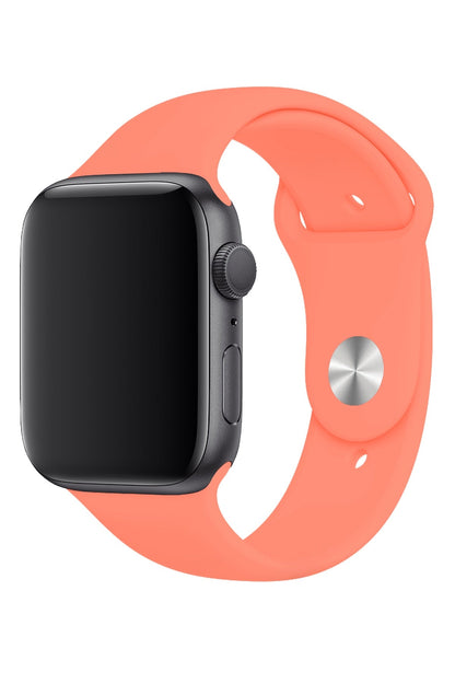 Apple Watch Uyumlu Silikon Spor Kordon Pudra Turuncu