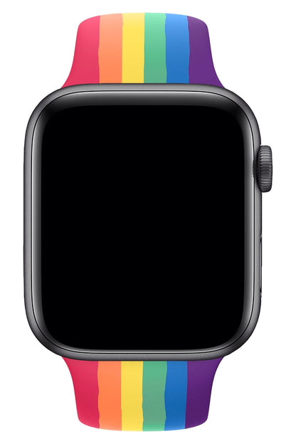 Apple Watch Uyumlu Silikon Spor Kordon Rainbow