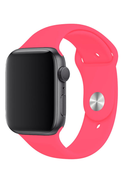 Apple Watch Uyumlu Silikon Spor Kordon Sakız Pembe