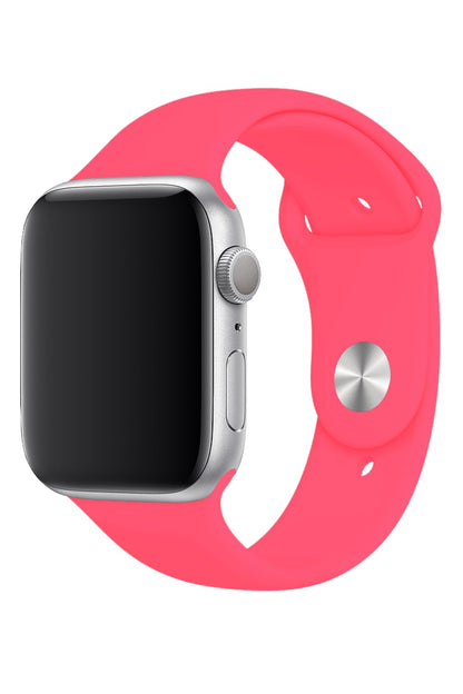 Apple Watch Uyumlu Silikon Spor Kordon Sakız Pembe