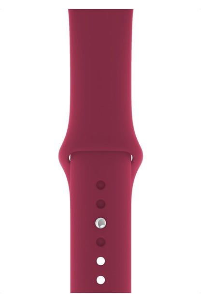 Apple Watch Uyumlu Silikon Spor Kordon Vişne