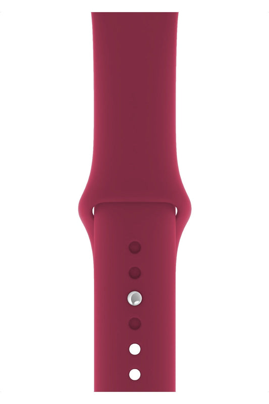 Apple Watch Uyumlu Silikon Spor Kordon Vişne