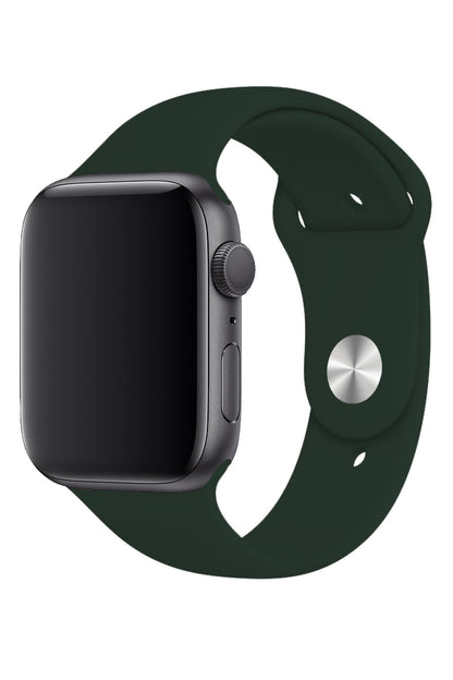 Apple Watch Uyumlu Silikon Spor Kordon Koyu Yeşil