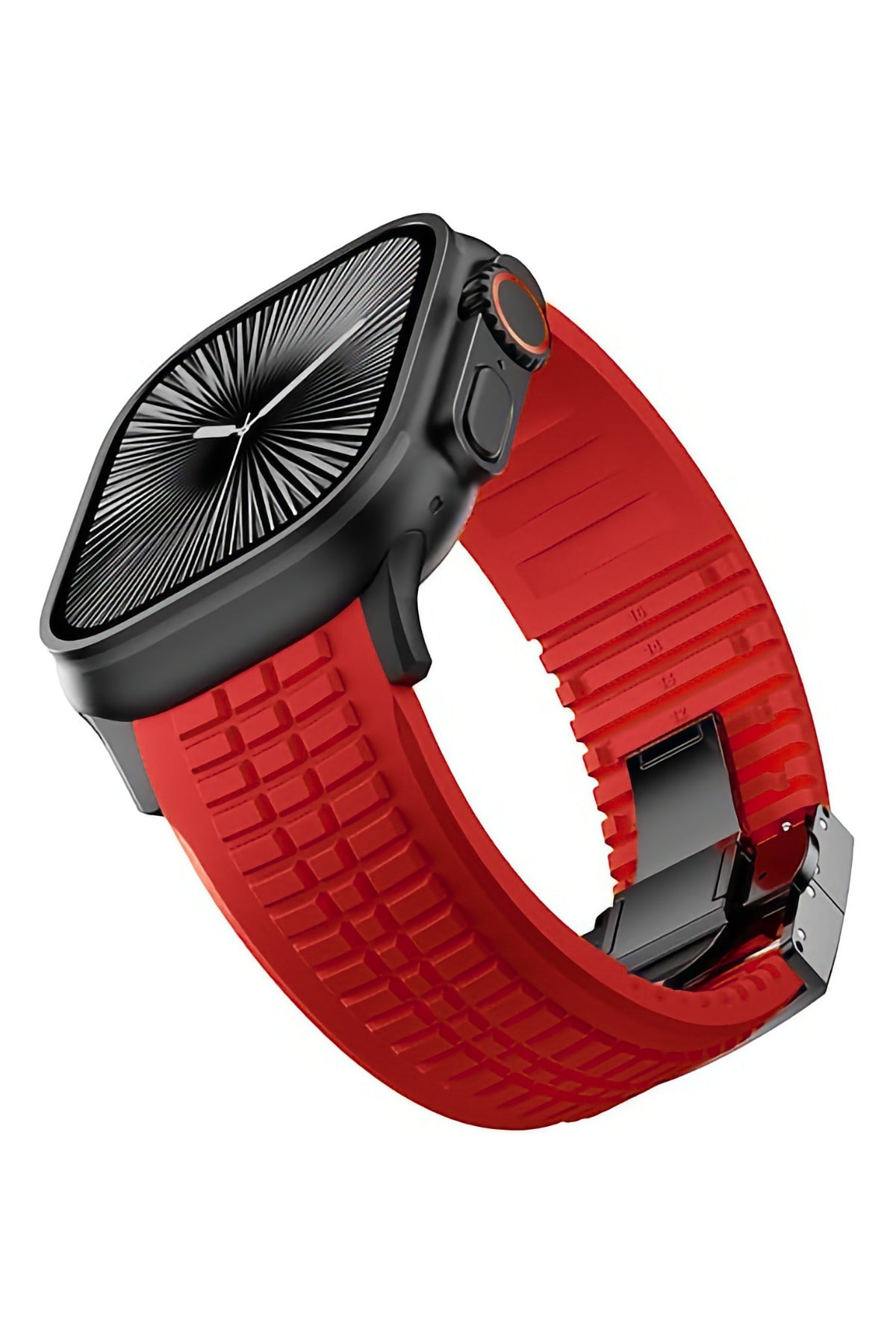 Apple Watch / Ultra Uyumlu AquaLink Kordon Heat Siyah Toka