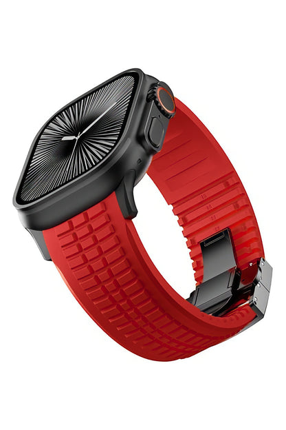 Apple Watch / Ultra Uyumlu AquaLink Kordon Heat Siyah Toka