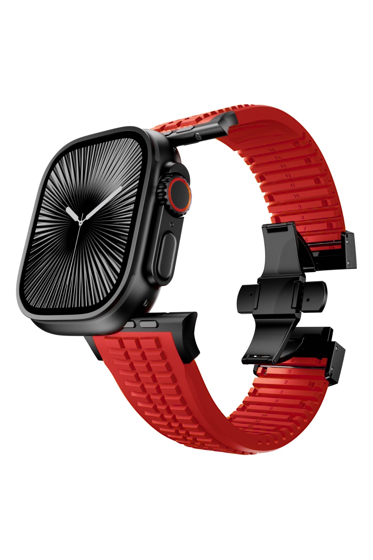 Apple Watch / Ultra Uyumlu AquaLink Kordon Heat Siyah Toka