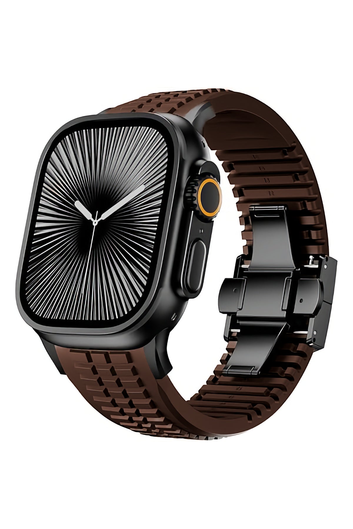 Apple Watch / Ultra Uyumlu AquaLink Kordon Mocha Siyah Toka