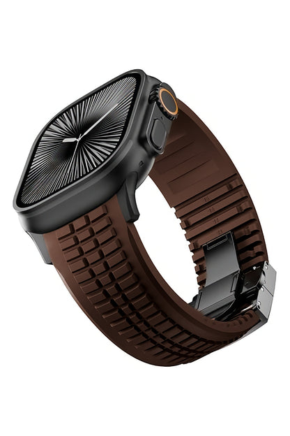 Apple Watch / Ultra Uyumlu AquaLink Kordon Mocha Siyah Toka