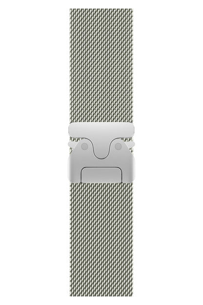 Apple Watch Ultra Uyumlu İnce Örgü Milano Loop Gümüş