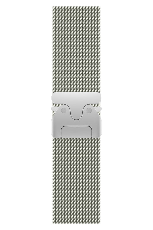 Apple Watch Ultra Uyumlu İnce Örgü Milano Loop Gümüş