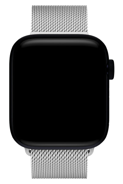 Apple Watch Ultra Uyumlu İnce Örgü Milano Loop Gümüş