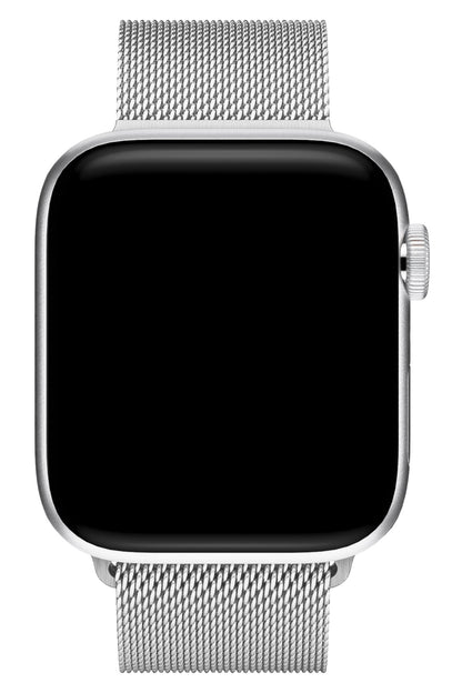 Apple Watch Ultra Uyumlu İnce Örgü Milano Loop Gümüş