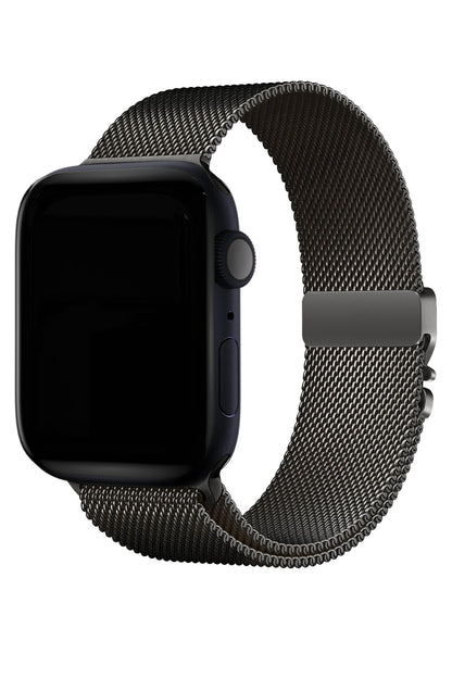 Apple Watch Ultra Uyumlu İnce Örgü Milano Loop Siyah