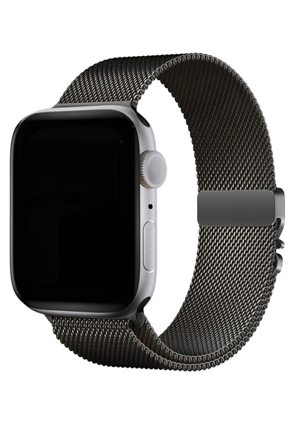 Apple Watch Ultra Uyumlu İnce Örgü Milano Loop Siyah