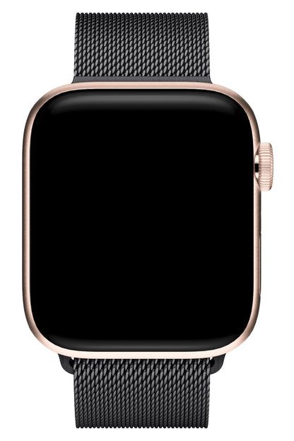 Apple Watch Ultra Uyumlu İnce Örgü Milano Loop Siyah