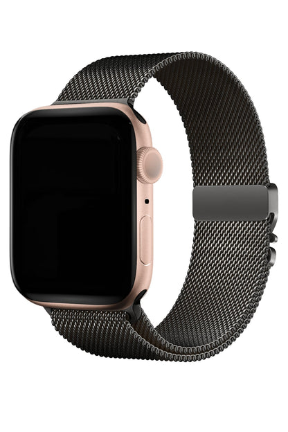 Apple Watch Ultra Uyumlu İnce Örgü Milano Loop Siyah