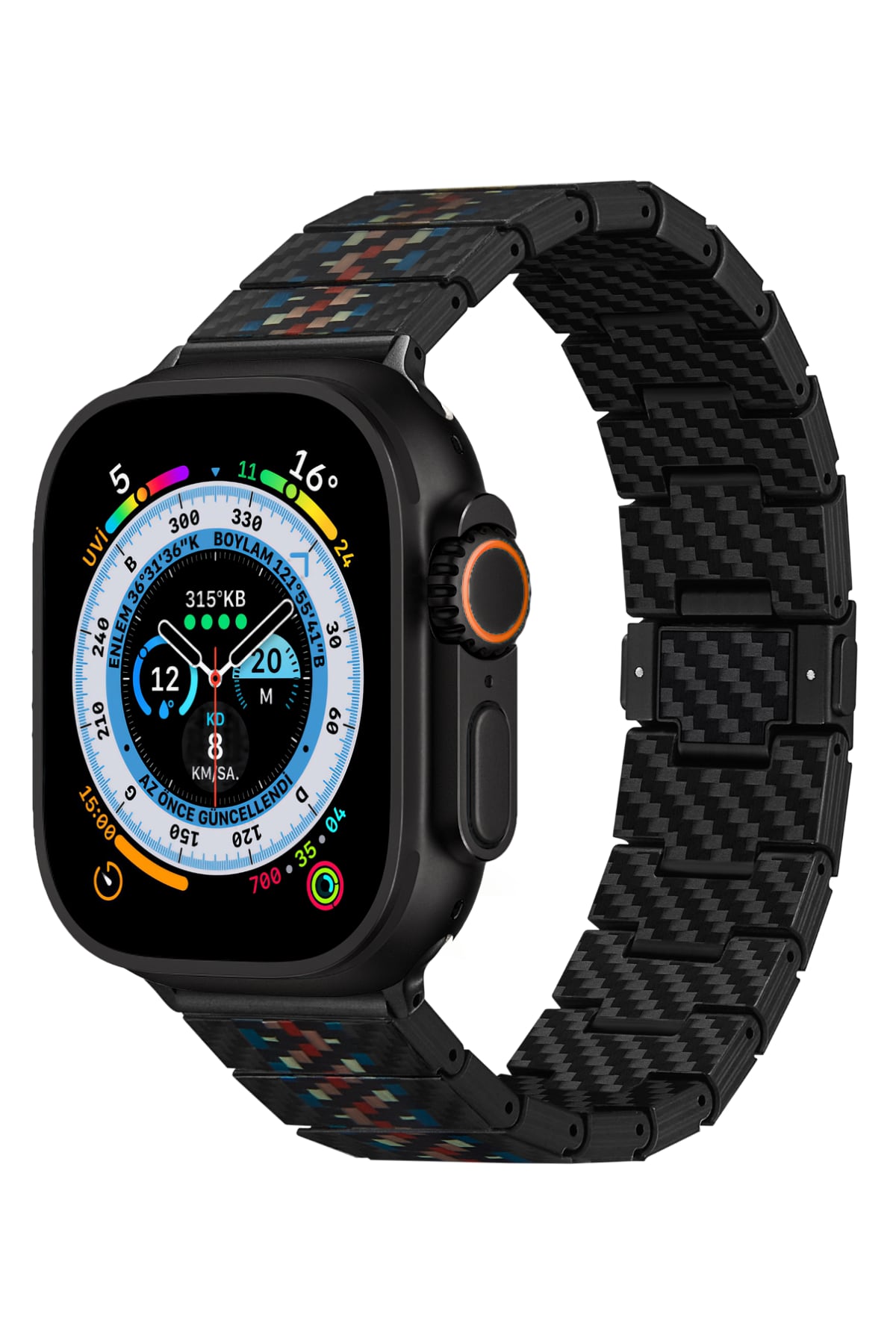 Apple Watch / Ultra Uyumlu Karbon Fiber Kordon Rhapsody