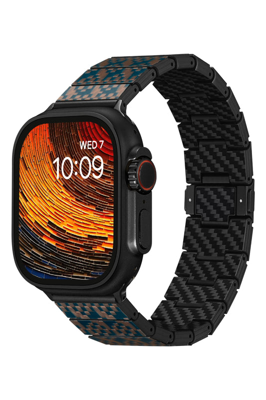 Apple Watch / Ultra Uyumlu Karbon Fiber Kordon Stairs