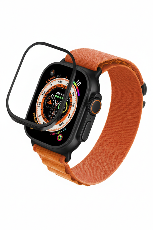 Apple Watch Ultra Uyumlu Metal Çerçeve Koruyucu Siyah
