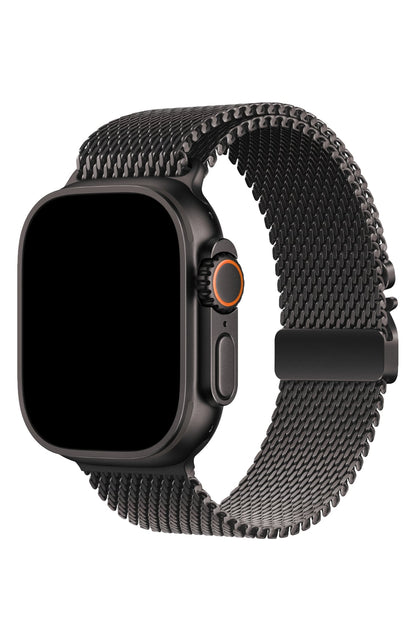 Apple Watch Ultra Uyumlu Kalın Örgü Milano Loop Siyah