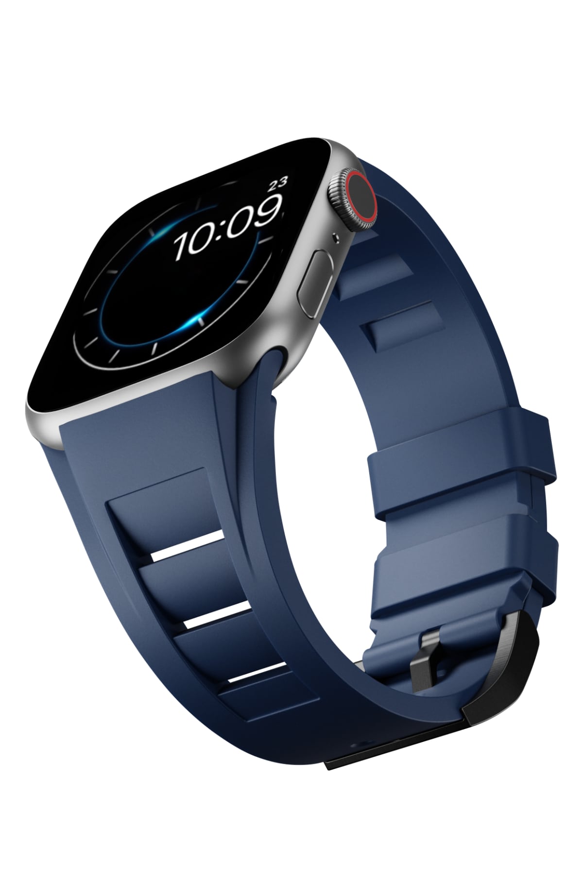 Apple Watch Ultra Uyumlu Terraflex Rubber Siyah Tokalı Lacivert Kordon