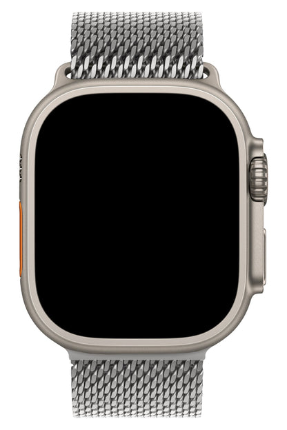 Apple Watch Ultra Uyumlu Titanyum Milano Loop Gümüş