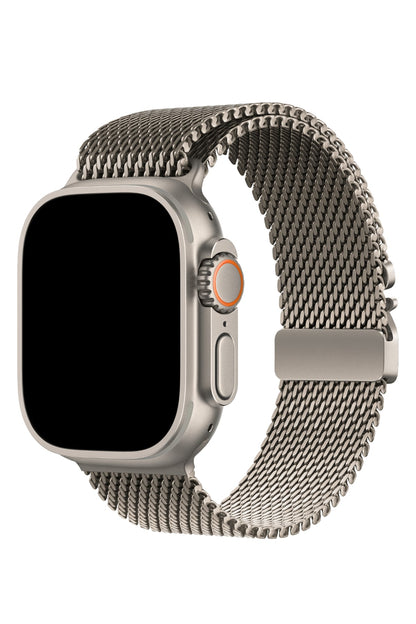 Apple Watch Ultra Uyumlu Titanyum Milano Loop Natürel